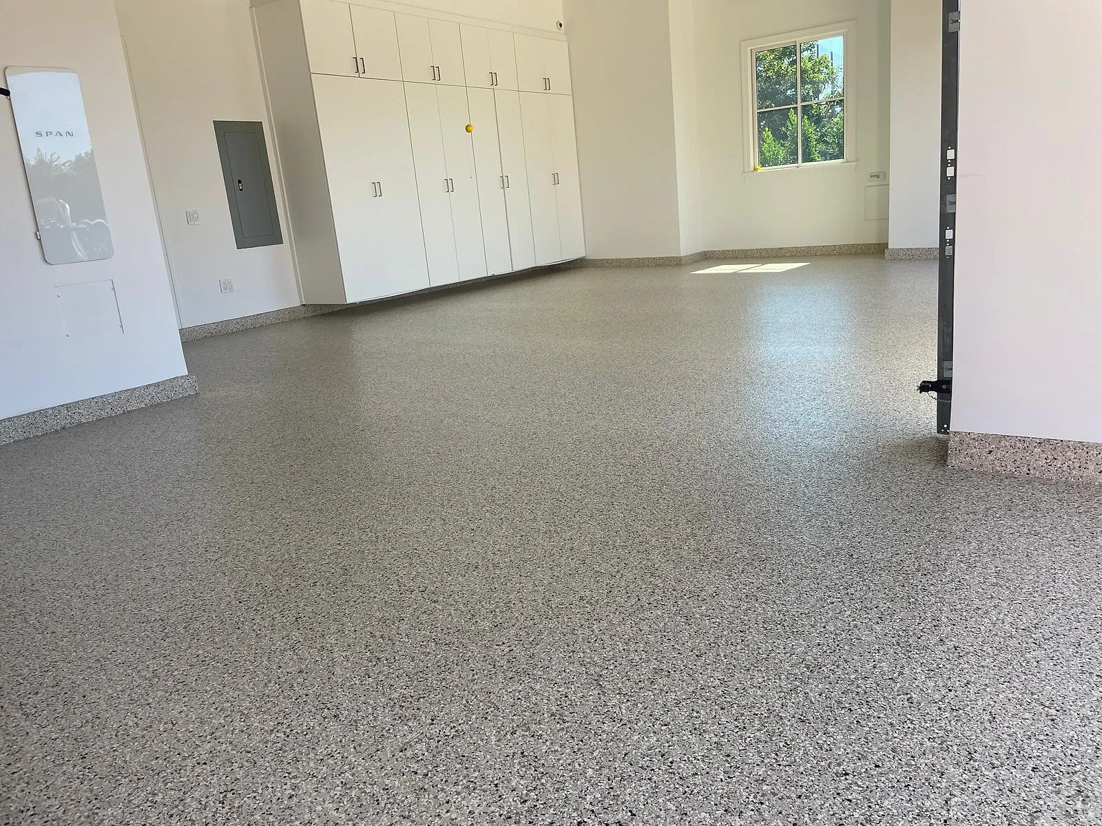 Wide view of a finished epoxy-coated commercial floor