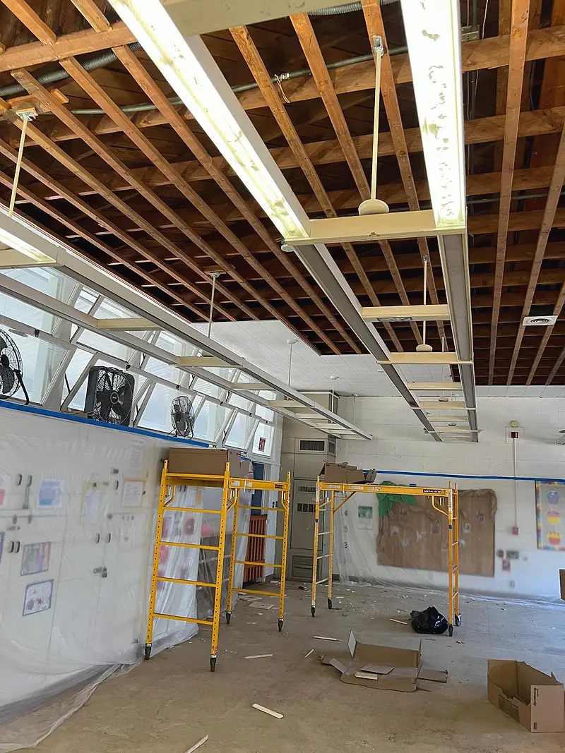 Lindbergh School ceiling replacement — project photograph by Kal Best Contractor
