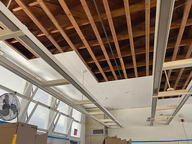 Lindbergh School ceiling replacement — project photograph by Kal Best Contractor