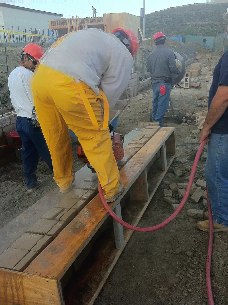 Stadium retaining wall, San Juan Capistrano High School — project photograph by Kal Best Contractor