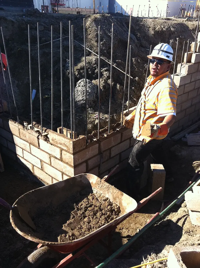 Stadium retaining wall, San Juan Capistrano High School — project photograph by Kal Best Contractor
