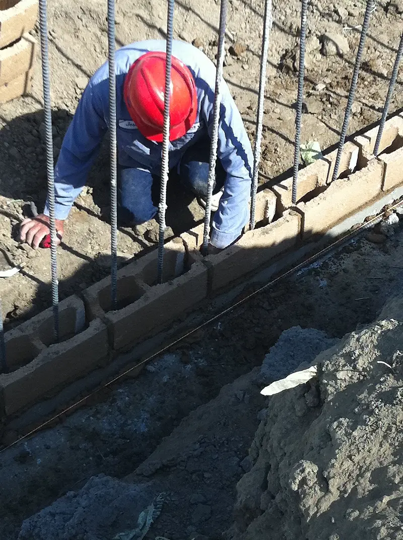 Stadium retaining wall, San Juan Capistrano High School — project photograph by Kal Best Contractor